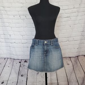 Old Navy Ultra Low Waist Blue Denim Skirt, Size 6